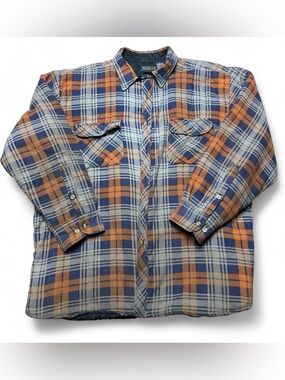 Private Club Vintage Flannel Shirt Jacket Mens 2X Pockets Plaid Outdoor Workwear
